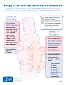 Riesgos para el embarazo causados por el tabaquismo Fumar puede causar problemas tanto para una mujer que esté tratando de quedar embarazada o que ya esté embarazada como para su bebé antes y después de nacer. Efecto