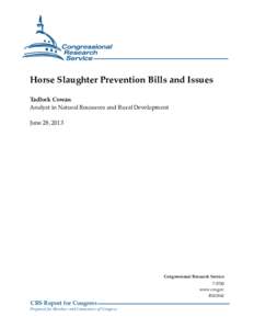 Horse Slaughter Prevention Bills and Issues