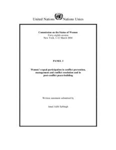 United Nations  Nations Unies Commission on the Status of Women Forty-eighth session