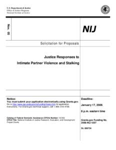 Justice Responses to Intimate Partner Violence and Stalking