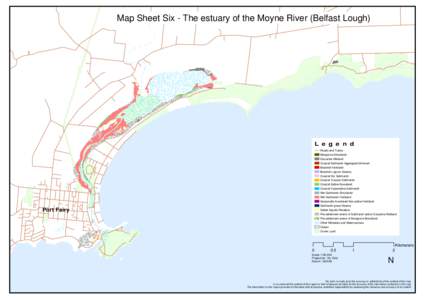 Map Sheet Six - The estuary of the Moyne River (Belfast Lough)  Legend Roads and Tracks Mangrove Shrubland Estuarine Wetland