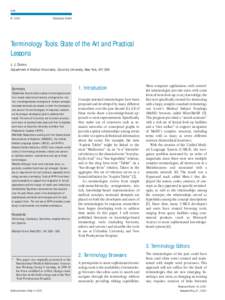 Medical classification / Knowledge representation / Unified Medical Language System / Nursing informatics / SNOMED CT / Clinical Terminology Server / Ontology / James J. Cimino / Hospital information system / Health / Medicine / Medical informatics