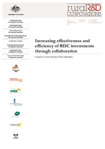 Increasing effectiveness and efficiency of RDC investments through collaboration A report on current and future RDC collaboration  Executive summary