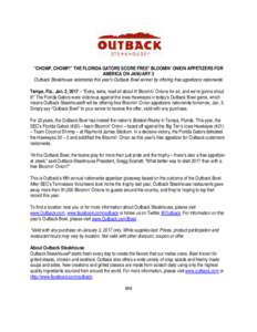 Microsoft Word - FINAL_Florida Gators - Outback Game Day Giveaway Releasedocx