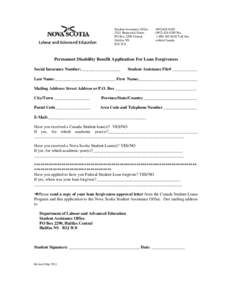 Permanent Disability Application Form