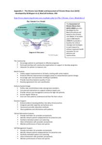 Appendix 1 – The Chronic Care Model and Assessment of Chronic Illness Care (ACIC)      ‐ developed by Ed Wagner et al, MacColl Institute, USA     http://www.improvingchroniccare.org/inde