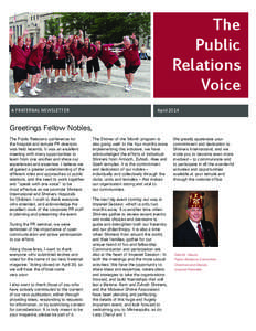 The Public Relations Voice A FRATERNAL NEWSLETTER