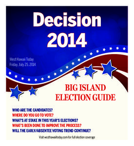 Hawaii / Hawaii County /  Hawaii / Absentee ballot / Election Day / Primary election / Early voting / Mufi Hannemann / Electronic voting / Kona coffee / Elections / Politics / Geography of the United States