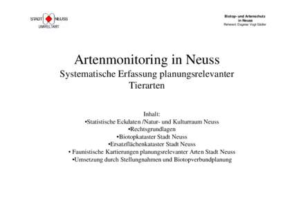 Biotop- und Artenschutz in Neuss Referent: Dagmar Vogt-Sädler