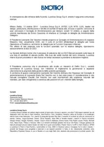 Microsoft Word - 2014_10_12 - Luxottica - comunicato stampa