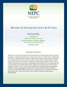 R EVIEW  OF S EPARATING F ACT & F ICTION Reviewed By