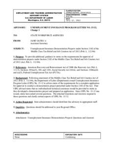 CLASSIFICATION EMPLOYMENT AND TRAINING ADMINISTRATION ADVISORY SYSTEM U.S. DEPARTMENT OF LABOR Washington, D.C[removed]