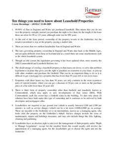 Microsoft Word - 10 things to know about leasehold v4
