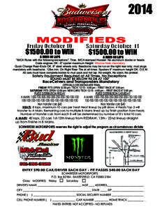 2014 MODIFIEDS Friday October 10  $[removed]to WIN