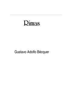 Rimas 1 Rimas  Gustavo Adolfo Bécquer