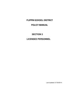 FLIPPIN SCHOOL DISTRICT POLICY MANUAL SECTION 3 LICENSED PERSONNEL