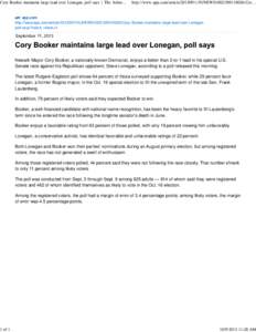 Bogota /  New Jersey / Margin of error / New Jersey gubernatorial election / Statistics / Cory Booker / Steve Lonegan