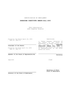 CERTIFICATION OF ENROLLMENT ENGROSSED SUBSTITUTE SENATE BILL 6090 59th Legislature 2005 Regular Session