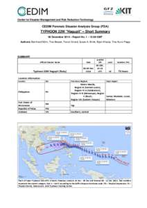 CEDIM Short Summary Typhoon 22 W Hagupit