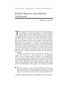 Federal Reserve Interdistrict Settlement