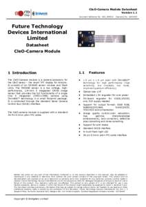 CleO-Camera Module Datasheet Version 1.1 Document Reference No.: BRT_000016 Clearance No.: BRT#023