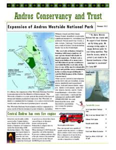 Andros Conservancy and Trust Expansion of Andros Westside National Park Williams Island and Billy Island, Turner Sound, identified creeks with significant mangroves including Loggerhead, Pelican and Deep Creek, a lake sy