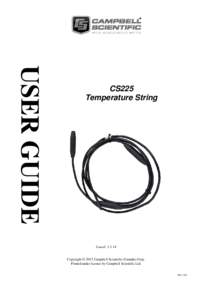 USER GUIDE  CS225 Temperature String  Issued: 3.3.14