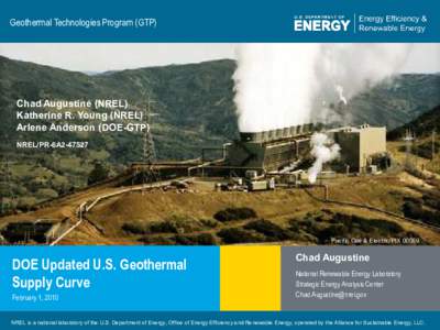 DOE Updated U.S. Geothermal: Supply Curve (Presentation)