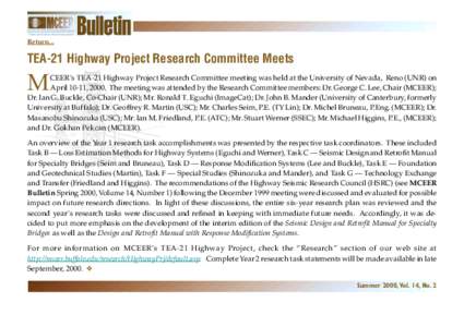 TEA-21 Highway Project Research Committee Meets