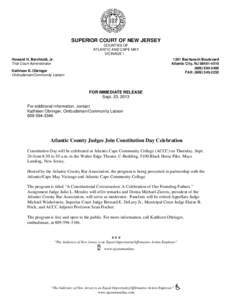 SUPERIOR COURT OF NEW JERSEY COUNTIES OF ATLANTIC AND CAPE MAY VICINAGE I Howard H. Berchtold, Jr. Trial Court Administrator