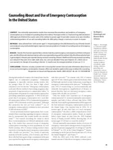 Counseling About and Use of Emergency Contraception in the United States