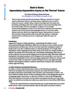 Social constructionism / Social epistemology / Labeling theory / Socialization / Appreciative inquiry / Sheila McNamee / Constructionism / Postmodernism / Action research / Sociology / Social philosophy / Science