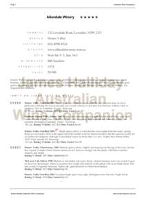Page 1  Australian Wine Companion Allandale Winery