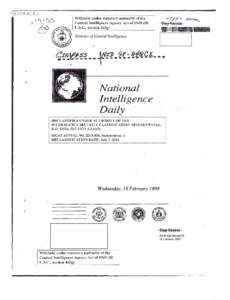 National Intelligence Daily [Colombia Paramilitaries Blamed for Massacre], February 18, 1998