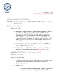 Directive-type Memorandum (DTM[removed], November 15, 2012; Incorporating Change 2, April 24, 2014