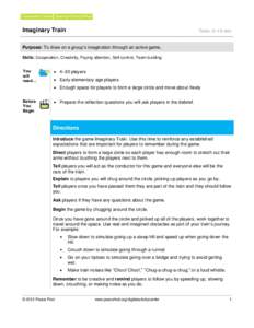 Cooperative Game Opening/Closing Ritual  Imaginary Train Time: 5–10 min