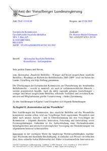 Zahl: PrsE[removed]Bregenz, am[removed]Europäische Kommission Geschäftsstelle Staatliche Beihilfen