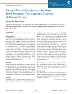 Oncology / Anatomy / BRAF / Papillary thyroid cancer / Follicular thyroid cancer / Thyroid neoplasm / Thyroid / HRAS / Non-Hodgkin lymphoma / Medicine / Thyroid cancer / Thyroid disease