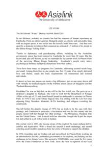 Geraldine Cox / Phnom Penh / Norodom Sihanouk / Khmer Rouge / Khmer people / Index of Cambodia-related articles / Chau Sen Cocsal Chhum / Cambodia / Asia / Cambodian women