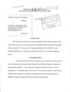 Complaint: U.S. v. National Cinemedia, Inc., et al.