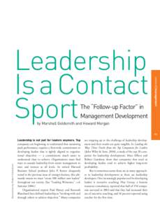 The “Follow-up Factor” in Management Development content management  Leadership