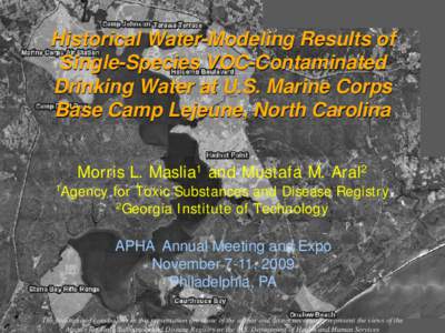 Historical Water-Modeling Results of Single-Species VOC-Contaminated Drinking Water at U.S. Marine Corps Base Camp Lejeune, NC