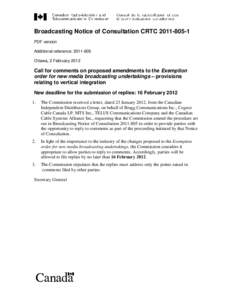 Broadcasting Notice of Consultation CRTC[removed]