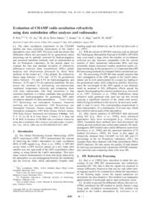 GEOPHYSICAL RESEARCH LETTERS, VOL. 30, NO. 15, 1800, doi:2003GL017637, 2003  Evaluation of CHAMP radio occultation refractivity using data assimilation office analyses and radiosondes P. Poli,1,2,4 C. O. Ao,3 M. 