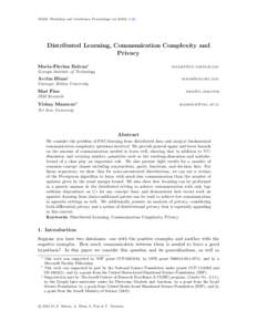Computational learning theory / Statistical classification / Machine learning / Computational complexity theory / Probably approximately correct learning / Communication complexity / Margin classifier / Supervised learning / VC dimension / Theoretical computer science / Statistics / Applied mathematics
