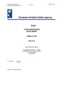 Transport / Type certificate / European Aviation Safety Agency / Transport in Europe / Scheibe Flugzeugbau / Aviation