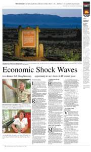 “Most of the jobs the valley people have at the lab are blue-collar w ork. ... But those w ere good jobs at good wages. ” ˜OL A BU S INE SSM A N RICHARD COOK, ESPAN Lab’s economic