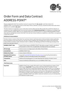 Order Form and Data Contract ADDRESS-POINT®