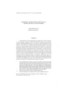 Cuadernos de Economía, Año 38, Nº 113, ppabrilHOUSEHOLD SAVING IN CHILEAND 1997): TESTING THE LIFE CYCLE HYPOTHESIS *  ANDREA BUTELMANN**