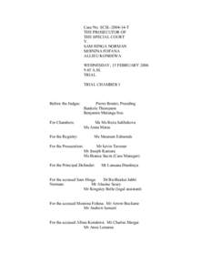Case No. SCSLT THE PROSECUTOR OF THE SPECIAL COURT V. SAM HINGA NORMAN MOININA FOFANA